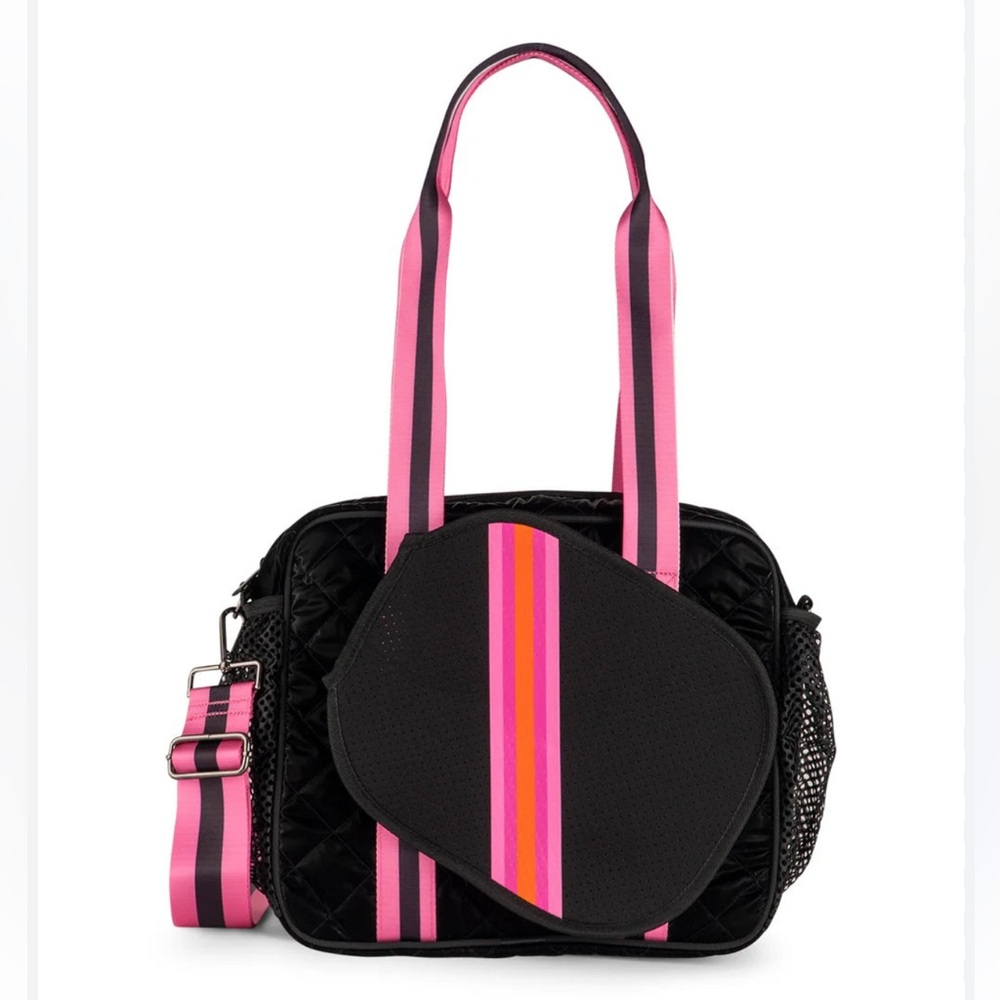 Haute Shore Dill Rave Black Quilted Pickle Ball Tote. New. - Picture 8 of 12